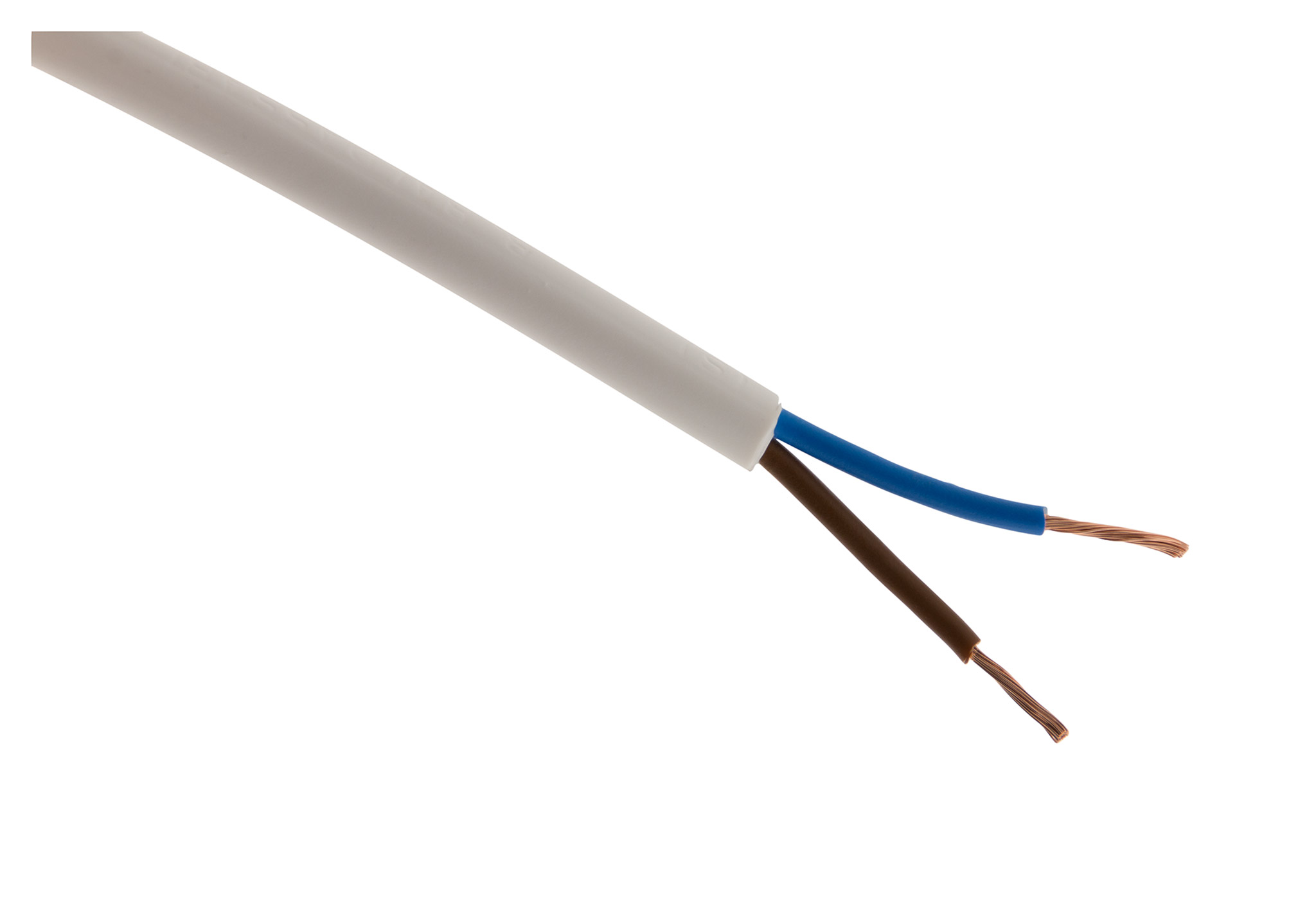 Câble d'alimentation électrique HO5VV-F 2x 1 Blanc - 50m