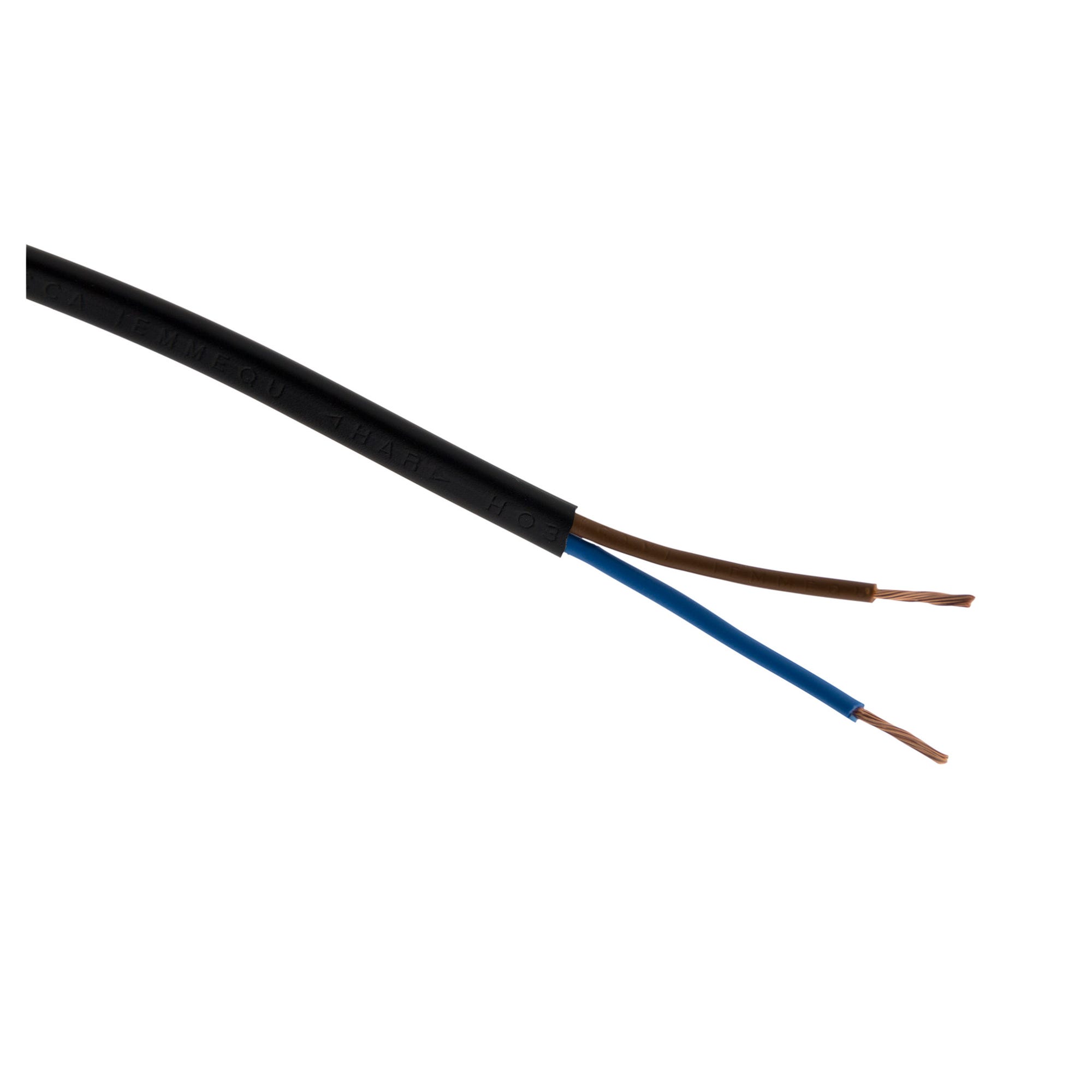Câble d'alimentation électrique HO3VVH2-F 2x 0,75 Noir - 250m 0