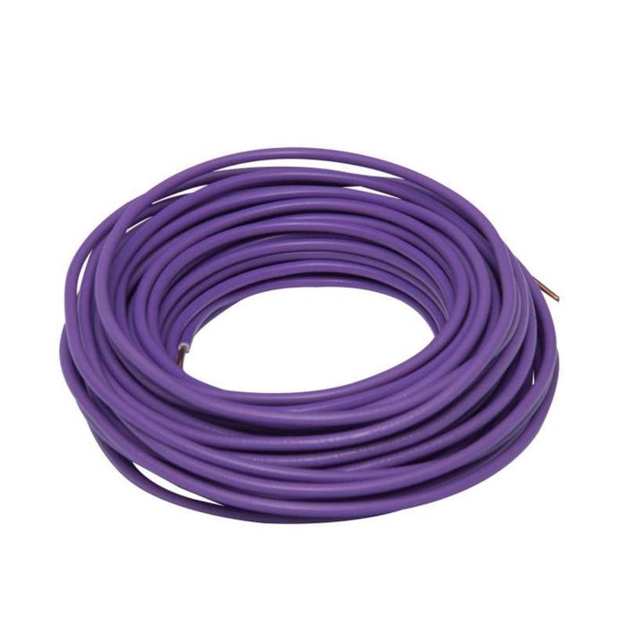 Fil d'alimentation électrique HO7V-U 1,5mm² Violet - 10m 4