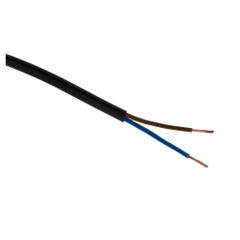 Câble d'alimentation électrique HO3VVH2-F 2x 0,75 Noir - 5m 0