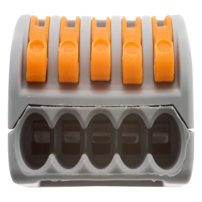  Lot de 50 bornes automatiques à cliquet S222 - 3 entrées - fils rigides  et souples 4mm² max - Orange
