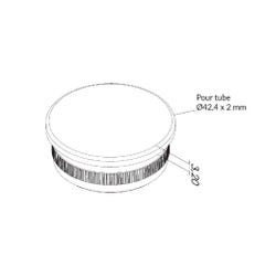 Terminaison Plate pour Tube Diam 42.4mm, épaisseur 2mm, inox Brossé 4,2 1
