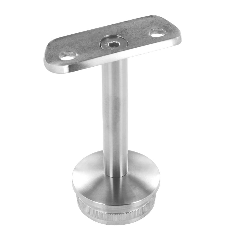 Support Main Courante Diam 42,4mm pour Poteau Rond à Manchonner, inox brossé 7,7