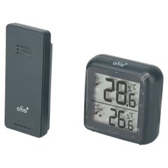 Thermomètre – hygromètre avec capteur sans fil gris anthracite - Otio 2