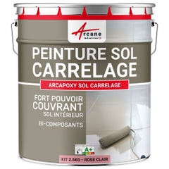 Peinture Résine Sol Carrelage - ARCAPOXY SOL CARRELAGE - 2.5 kg (jusqu'à 12.5 m² en 2 couches) - Rose Clair - RAL 3015 - ARCANE INDUSTRIES 0