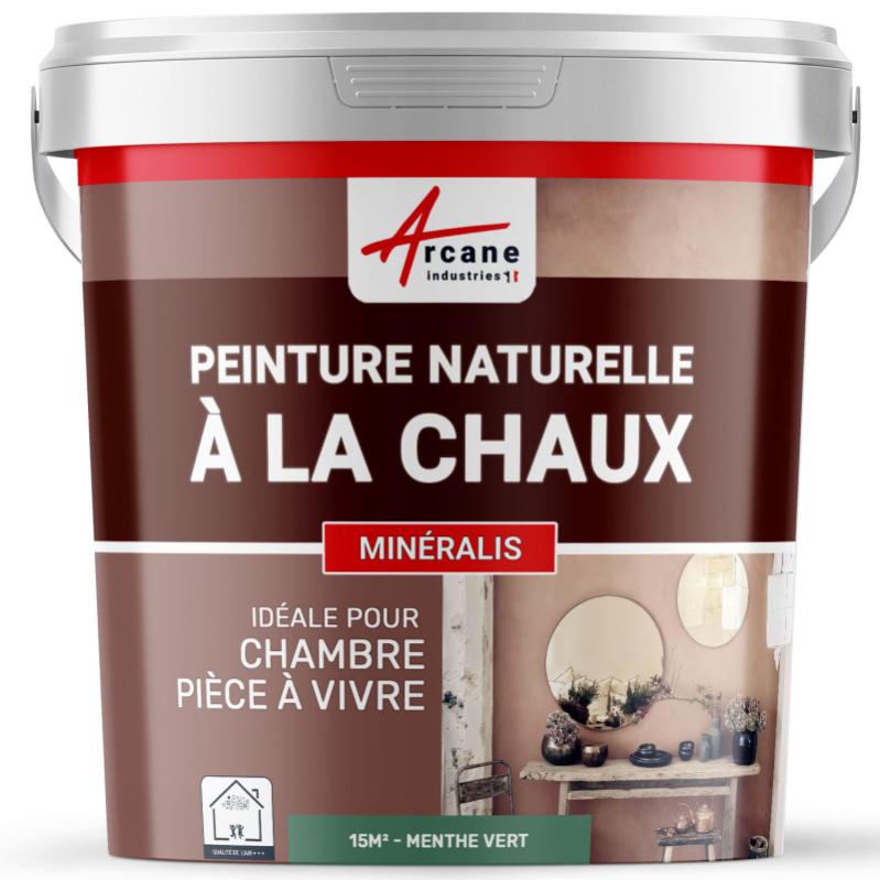 Peinture A La Chaux Naturelle Et Saine - Nuances Minerales Chaux - Menthe - Vert - 15 M² - 2.5 Kg