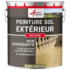 Peinture polyuréthane pour béton haute résistance non jaunissante - SOLTHANE - 25 kg - Jaune Olive - RAL 1020 - ARCANE INDUSTRIES 5