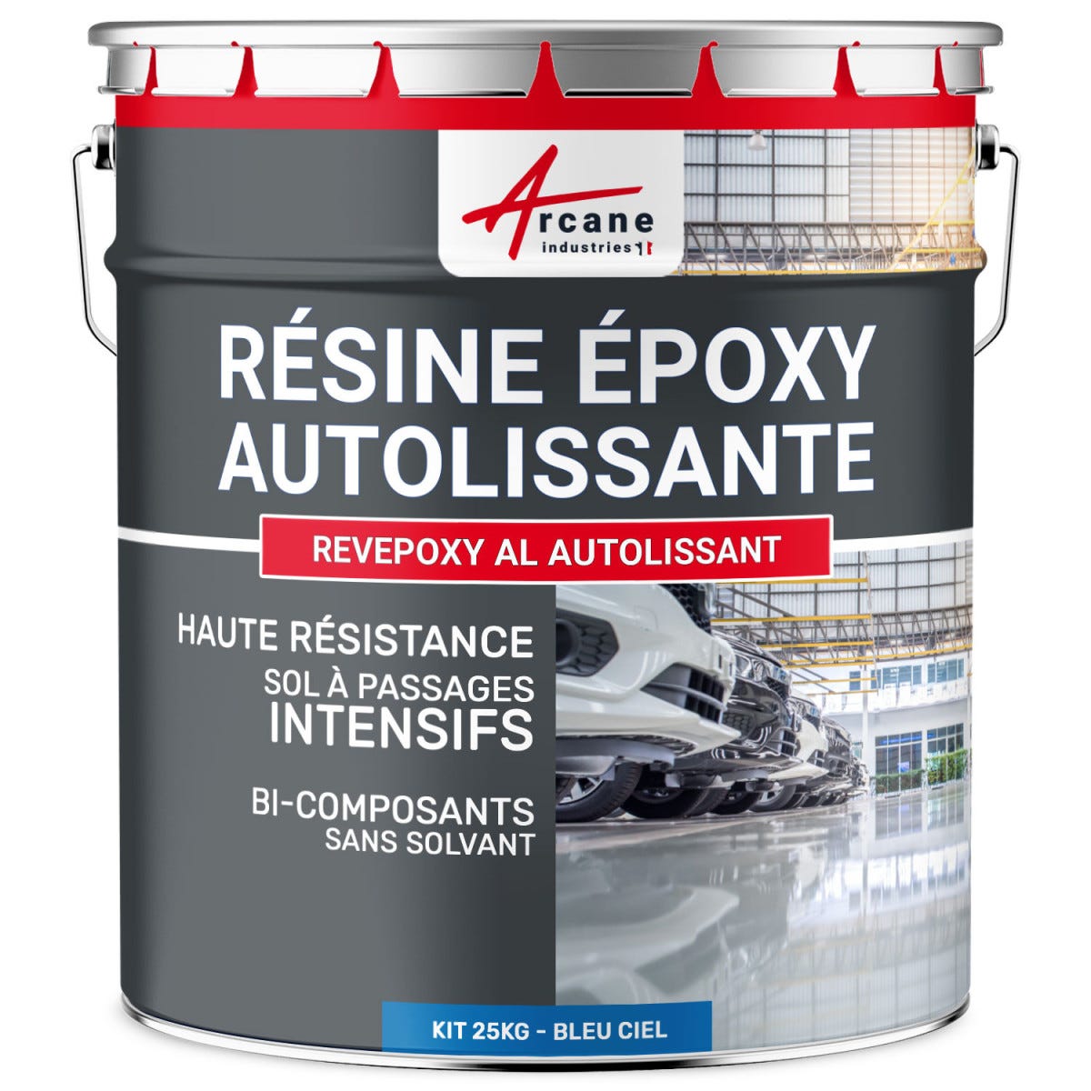 Résine epoxy autolissante sols - REVEPOXY AL Bleu Ciel - RAL 5015 - 25 kgARCANE INDUSTRIES 0