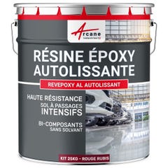Résine epoxy autolissante sols - REVEPOXY AL Rouge Rubis - RAL 3003 - 25 kgARCANE INDUSTRIES 0