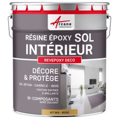 PEINTURE EPOXY SOL - REVEPOXY DECO - 5 Kg (jusqu'à 14 m² en 2 couches) - Beige - RAL 1001 - ARCANE INDUSTRIES