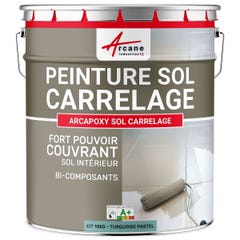 Peinture Résine Sol Carrelage - ARCAPOXY SOL CARRELAGE - 10 kg (jusqu'à 50 m² en 2 couches) - Turquoise Pastel - RAL 6034 - ARCANE INDUSTRIES 0