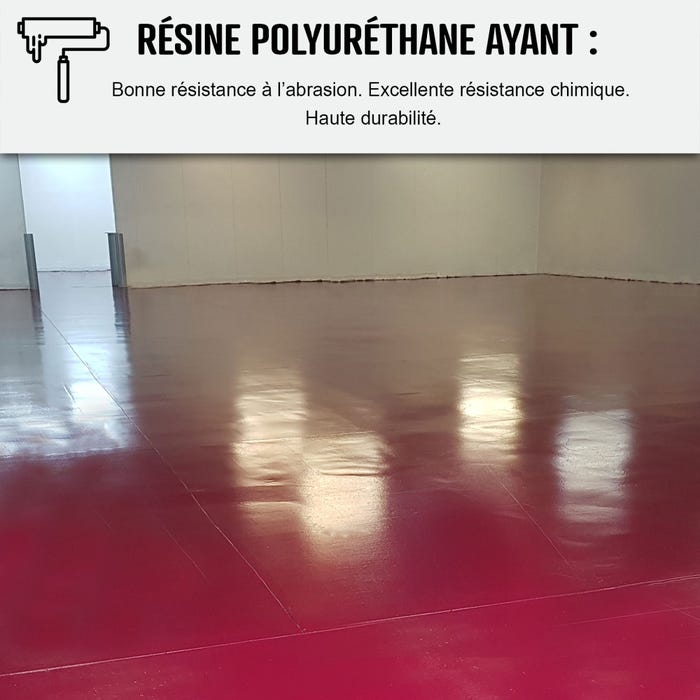 Peinture polyuréthane pour béton haute résistance non jaunissante - SOLTHANE - 25 kg - Rouge Vin - RAL 3005 - ARCANE INDUSTRIES 8