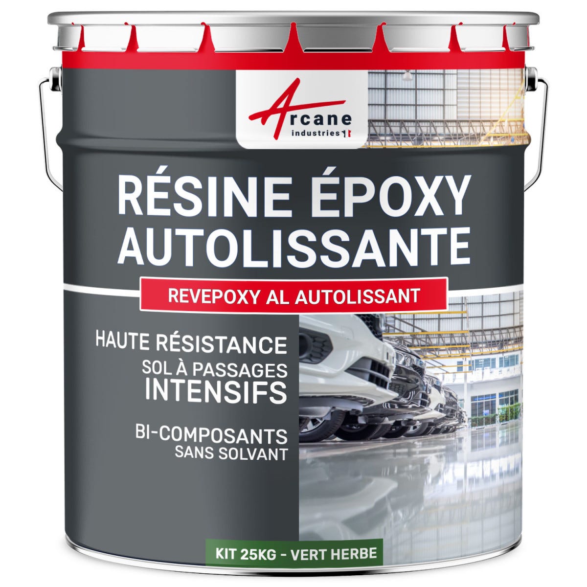 Résine epoxy autolissante sols - REVEPOXY AL Vert Herbe - RAL 6010 - 25 kgARCANE INDUSTRIES 0