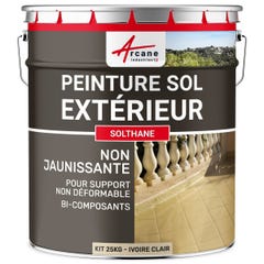 Peinture polyuréthane pour béton haute résistance non jaunissante - SOLTHANE - 25 kg - Ivoire Claire - RAL 1015 - ARCANE INDUSTRIES 0