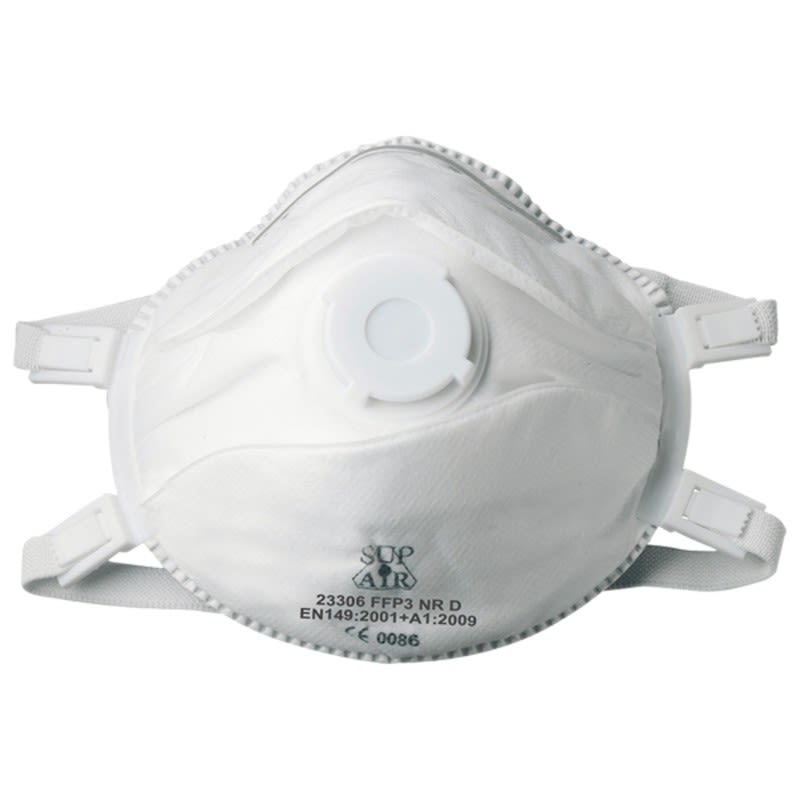 Boîte de 5 masques coques respiratoires jetables avec valve FFP3 NR D - COVERGUARD - 23306 0