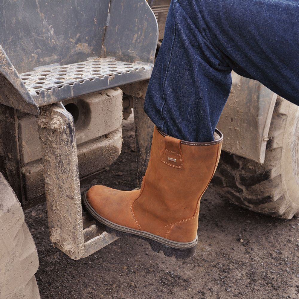 Bottes de s curit non fourr es cuir Pull up BURAN CI SRC marron