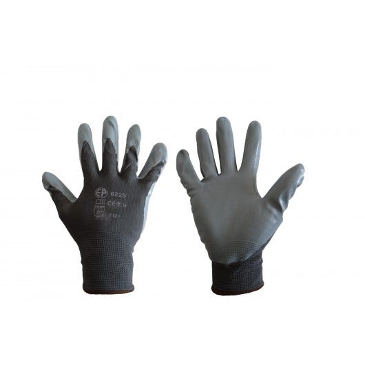 MONDELIN - Sachet de 10 paires de gants polyamide enduction nitrile 0