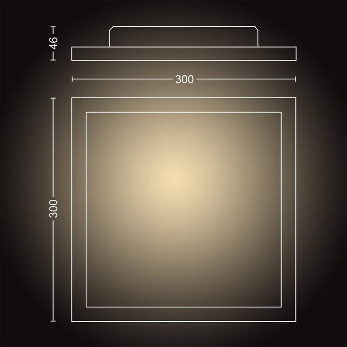 Panneaux lumineux PHILIPS HUE White Ambiance AURELLE carré Bl.+tlc 7