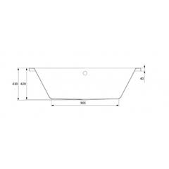 Baignoire rectangulaire 150x75 cm INTRO à encastrer en acrylique + tablier central 2