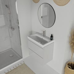 Meuble salle de bain-60x37.5 cm-Gain de place-Gris Clair-Moduo Slim 0