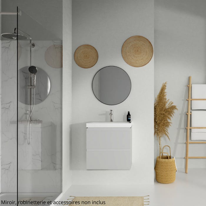Meuble salle de bain-60x37.5 cm-Gain de place-Gris Clair-Moduo Slim 1