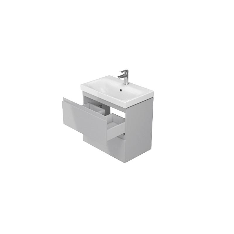 Meuble salle de bain-60x37.5 cm-Gain de place-Gris Clair-Moduo Slim 3