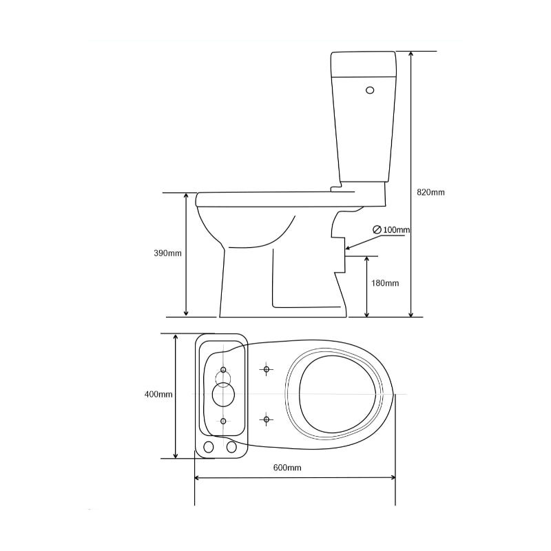 Pack WC avec lave mains intégré gain de place Sortie Horizontale 2