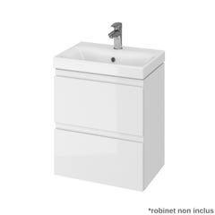 Meuble salle de bain-50x35cm-Gain de place-Blanc Brillant-Moduo Slim 4