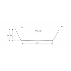 Baignoire rectangulaire 170x75 cm INTRO à encastrer en acrylique + tablier central 2