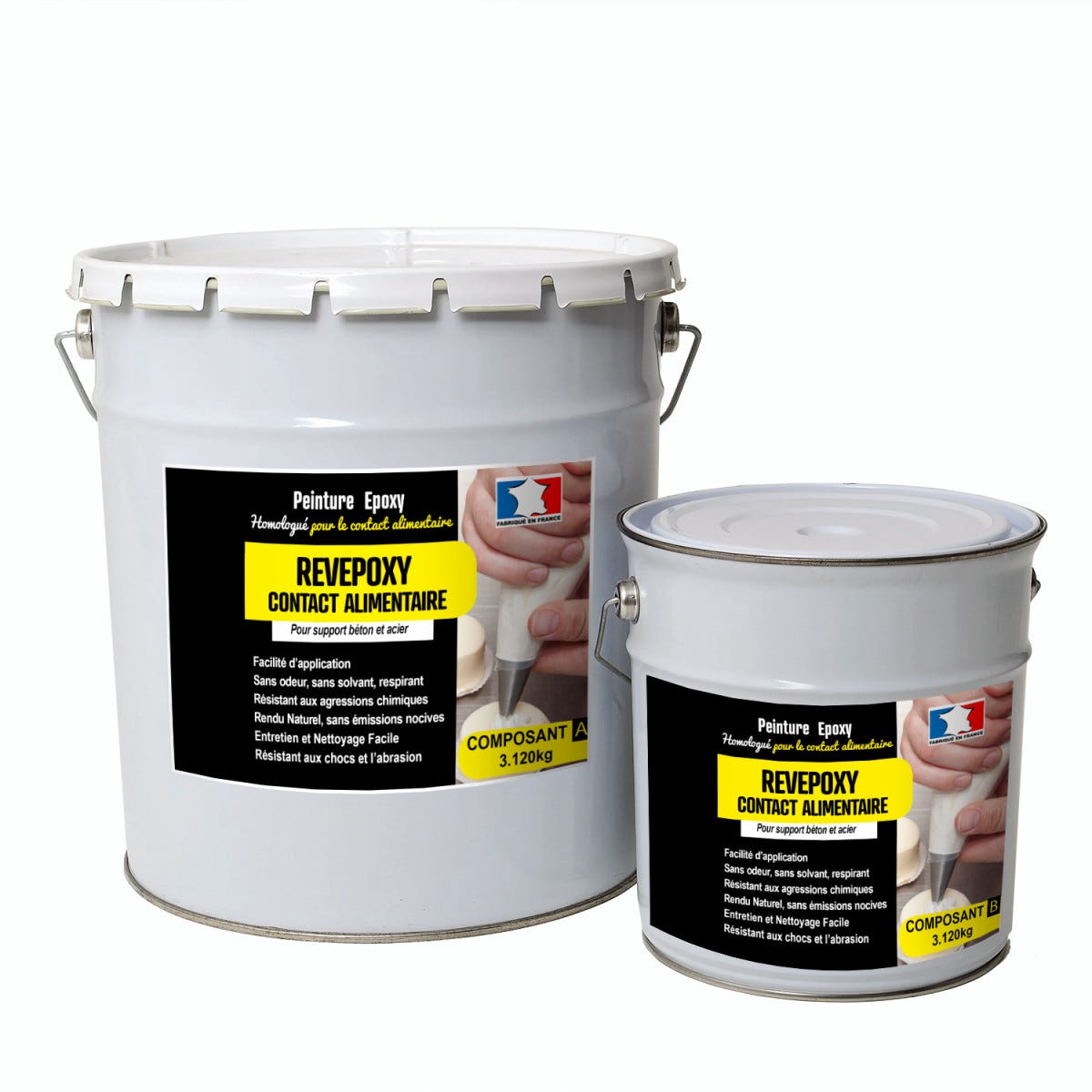 Resine Epoxy pour CONTACT ALIMENTAIRE - REVEPOXY CONTACT ALIMENTAIRE - 4 kg - Rouge Brun - Ral 3011 - ARCANE INDUSTRIES 5