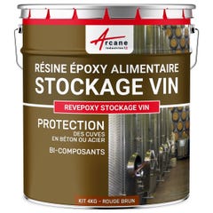 Resine epoxy pour Cuve a Vin - REVEPOXY STOCKAGE VIN - 4 kg - Rouge Brun - Ral 3011 - ARCANE INDUSTRIES 0