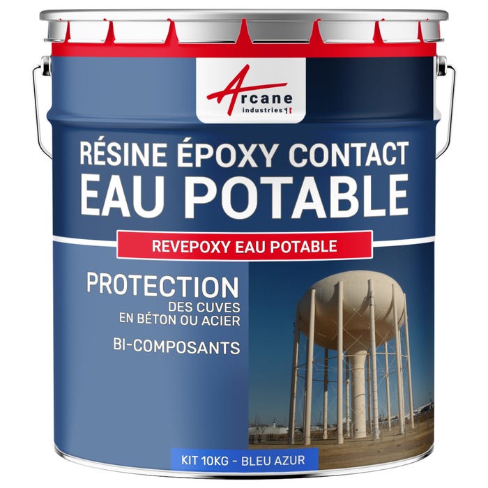 Resine Epoxy Pour Eau Potable - REVEPOXY EAU POTABLE - 10 kg - Bleu Azur - ARCANE INDUSTRIES 1