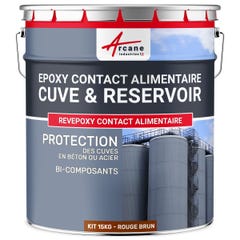 Resine Epoxy pour CONTACT ALIMENTAIRE - REVEPOXY CONTACT ALIMENTAIRE - 15 kg - Rouge Brun - Ral 3011 - ARCANE INDUSTRIES 5