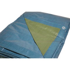 Bâche plastique 4x5 m bleue et verte 150g/m² - bâche de protection polyéthylène 4