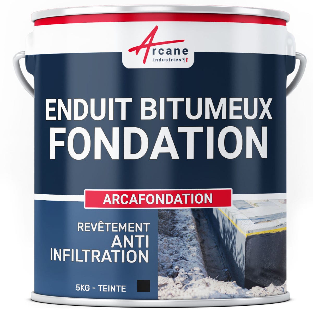Enduit bitumineux pour Fondations Murs enterrés - ARCAFONDATION - 5 kg - Noir - ARCANE INDUSTRIES 0