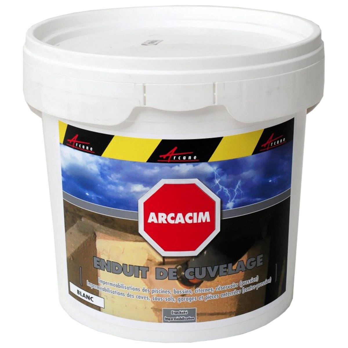 Enduit d'étanchéité hydrofuge pour support maçonné - ARCACIM - 5 kg - Gris - ARCANE INDUSTRIES 4