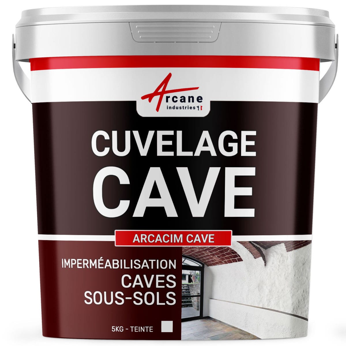 Enduit de cuvelage hydrofuge - Étanchéité cave sous-sol garage - ARCACIM CAVE - 5 kg - Blanc - ARCANE INDUSTRIES 0