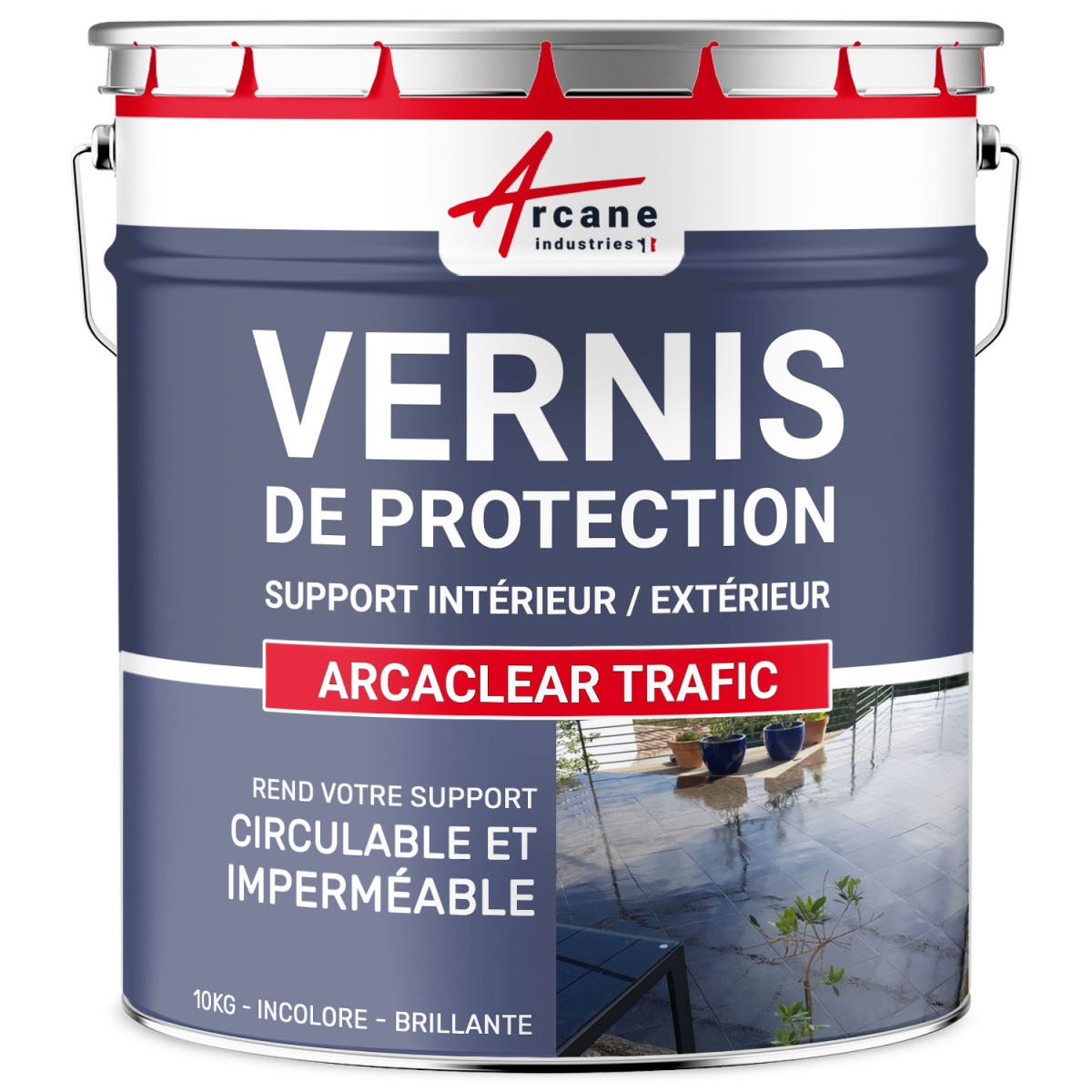 Vernis de protection circulable pour béton et carrelage - ARCACLEAR TRAFIC - 10 kg - - ARCANE INDUSTRIES 0