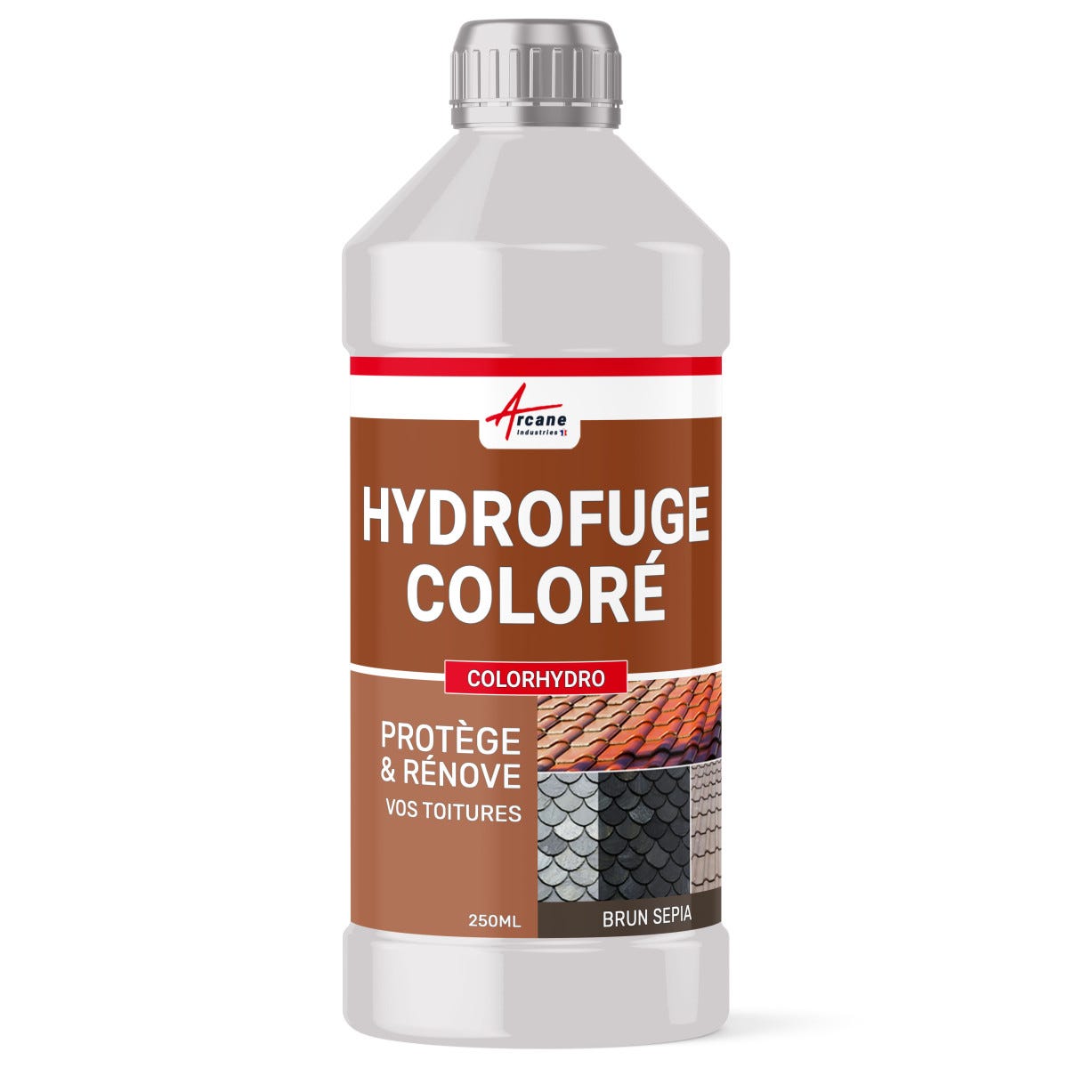 Hydrofuge Coloré Tuile et Toiture - COLORHYDRO - 5 L (jusqu'à 20 m²) - Tuile - RAL 8004 - ARCANE INDUSTRIES 1
