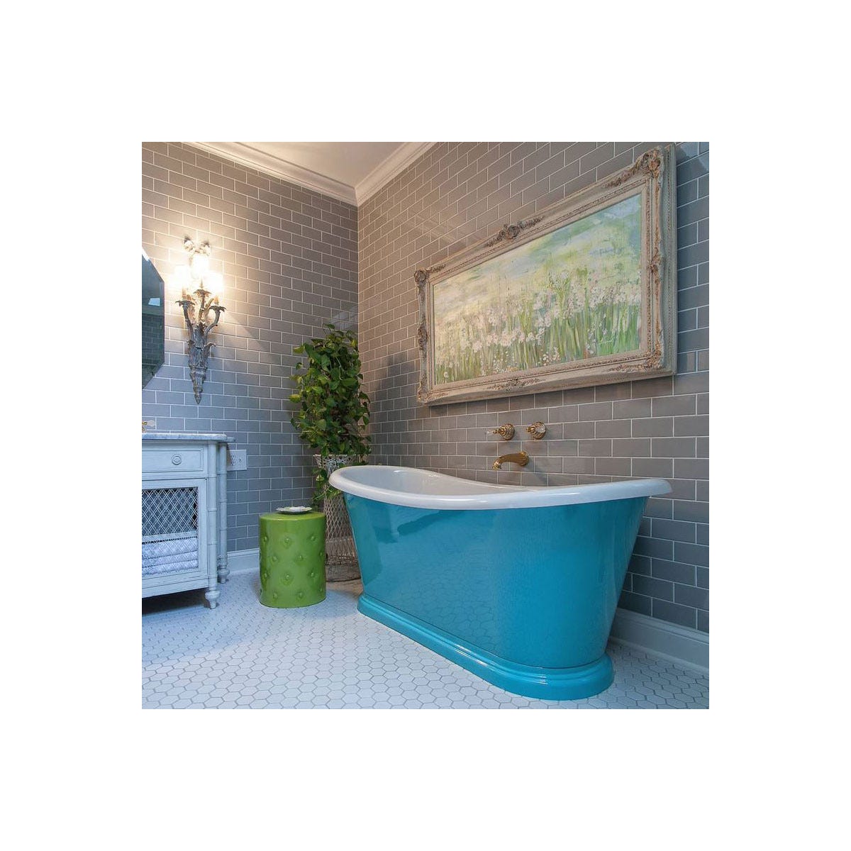 PEINTURE BAIGNOIRE LAVABO - Résine Époxy Rénovation baignoire, lavabo - 1 kg (jusqu'à 3 m² en 2 couches) - Vert Reseda - RAL 6011 - ARCANE INDUSTRIES 1