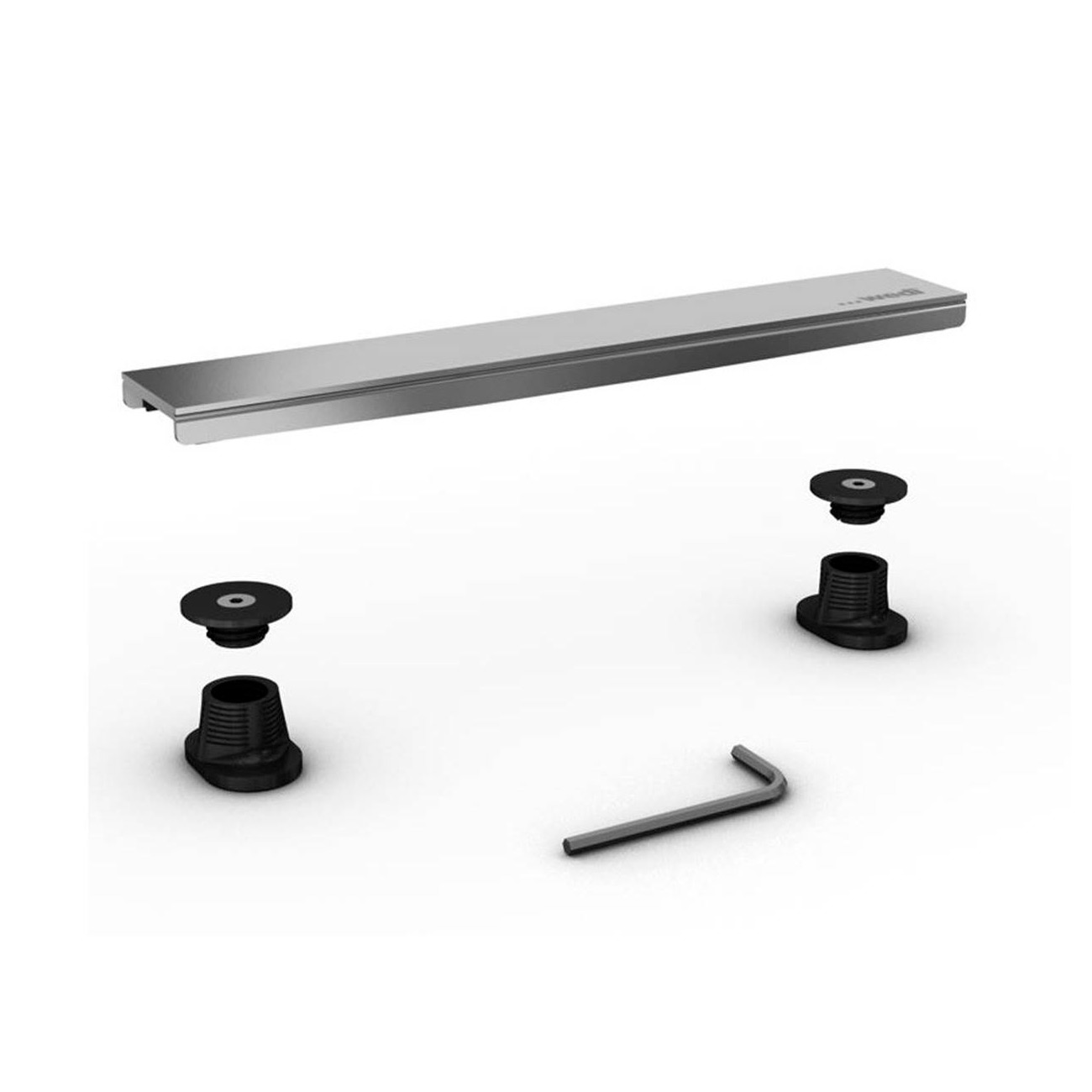 Barrette de finition pour évacuation linéaire Fundo Riolito neo - inox - L. 80 cm