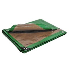 Bâche Peinture 3x5 m - TECPLAST 250PE - Verte et Marron - Haute Performance - Bâche de protection Peinture pour sol et meuble