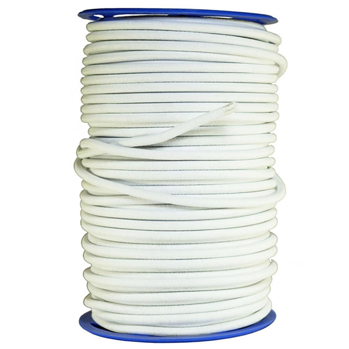 Sandow élastique Blanc 20 mètres - Qualité PRO TECPLAST 9SW - Tendeur pour bâche de diamètre 9 mm - Made in France