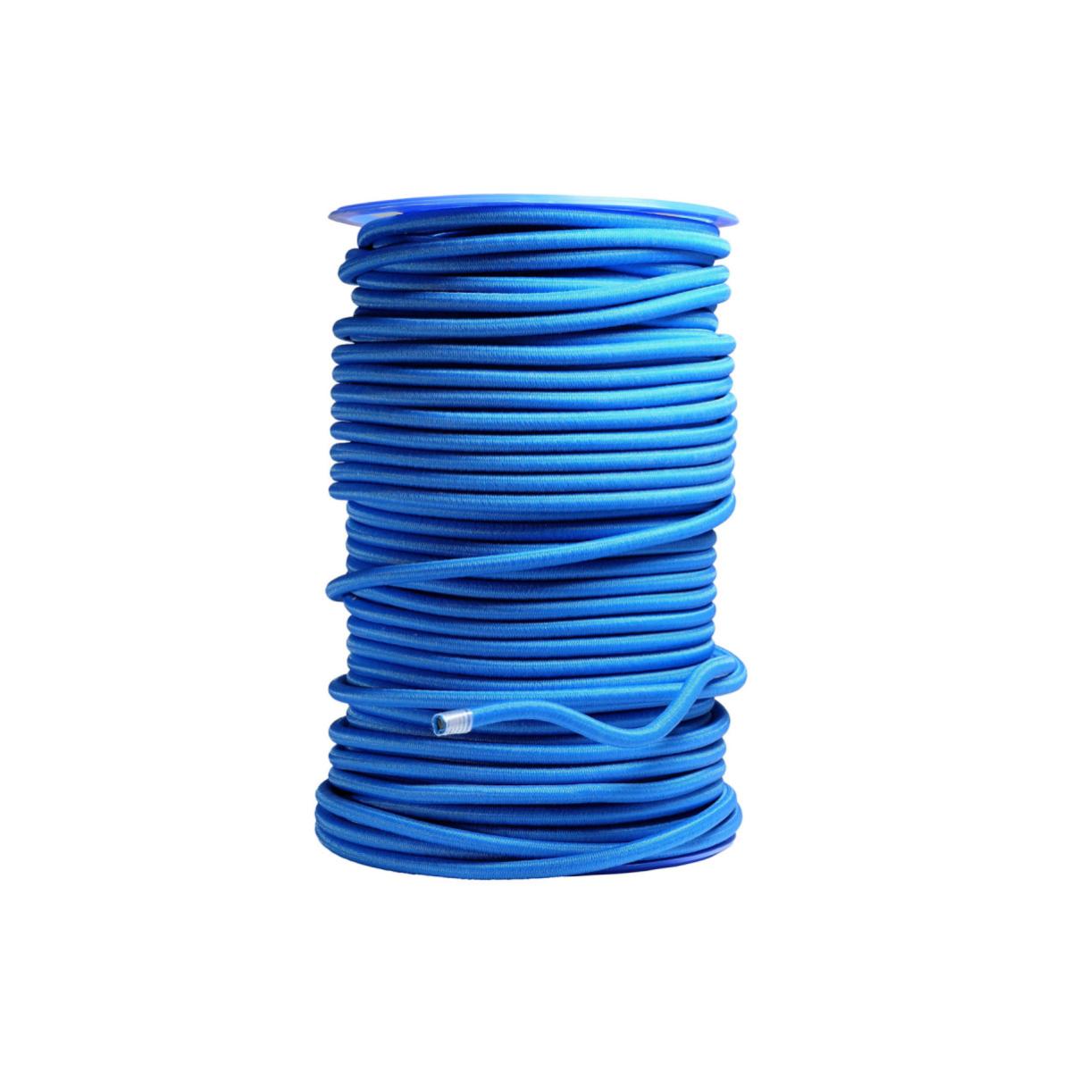 Sandow élastique Bleu 25 mètres - Qualité PRO TECPLAST 9SW - Tendeur pour bâche de diamètre 9 mm - Made in France