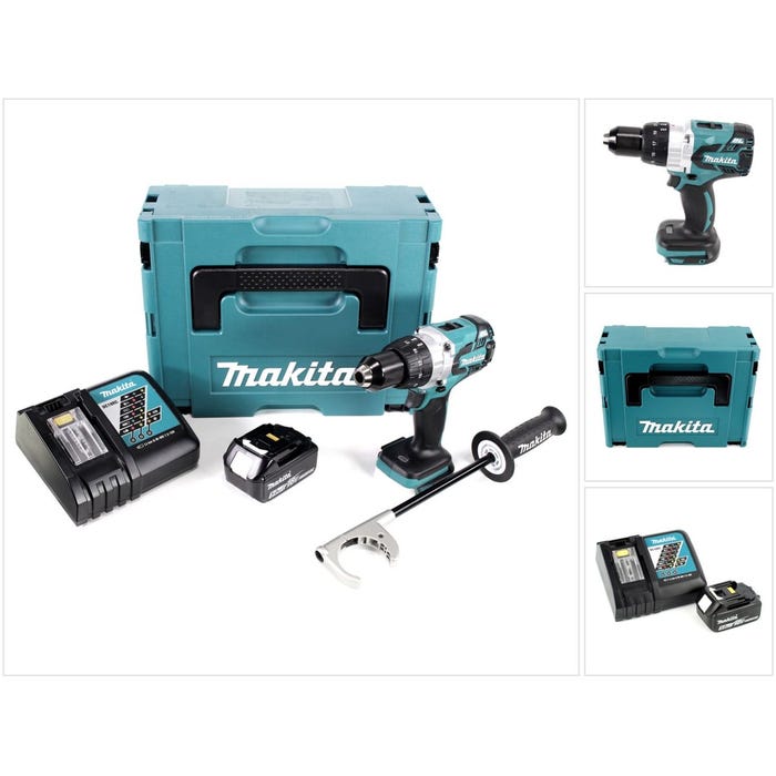 Makita DDF 481 RT1J Perceuse visseuse sans fil 18V 115 Nm + 1x Batterie 5,0Ah + Chargeur + Makpac 2 4