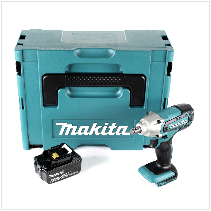 Makita DTW 190 T1J Visseuse à percussion sans fil 18V Li-Ion + 1x Batterie BL 1850 5,0 Ah + Coffret Makpac - sans chargeur 0