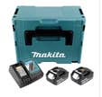Makita Power Source Kit 18V Li: 2x Batteries BL1860B 6,0Ah + Chargeur DC18RC ( 199480-6 ) + Coffret Makpac