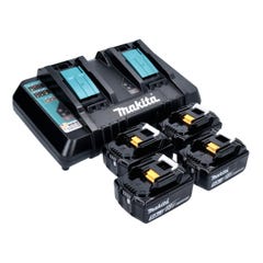 Makit Kit Li 18V - 4x Batteries BL1850B 5,0Ah + DC18RD Chargeur double ( 199483-0 ) 0