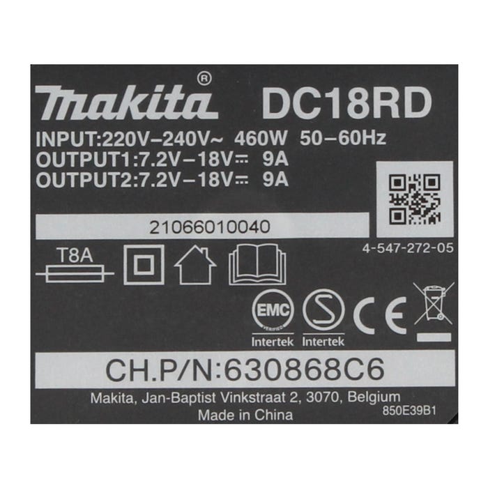 Makit Kit Li 18V - 4x Batteries BL1850B 5,0Ah + DC18RD Chargeur double ( 199483-0 ) 2
