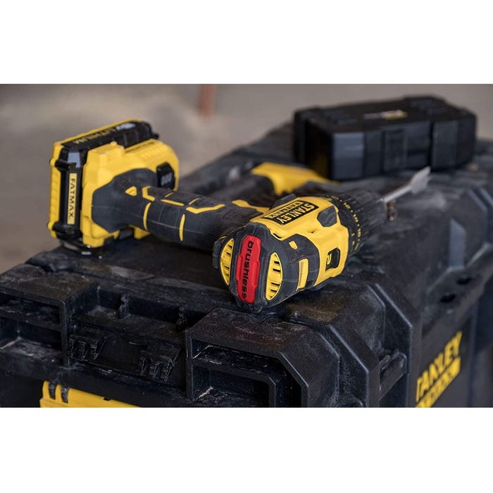 Perceuse Brushless 18V 2 Batteries Lithium ion 2.0 Ah STANLEY FATMAX Chargeur rapide + Coffret FMC627D2 2